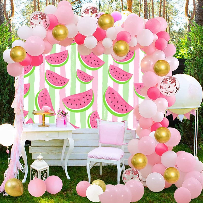 AOFOTO 7x5ft Summer Watermelon Backdrop Vinyl Fruit Shop Infant Toddle Newborn Baby Portrait Photography Background Kids Adults Birthday Party Events Decoration Wallpaper Photo Studio Props Poster - Image 4